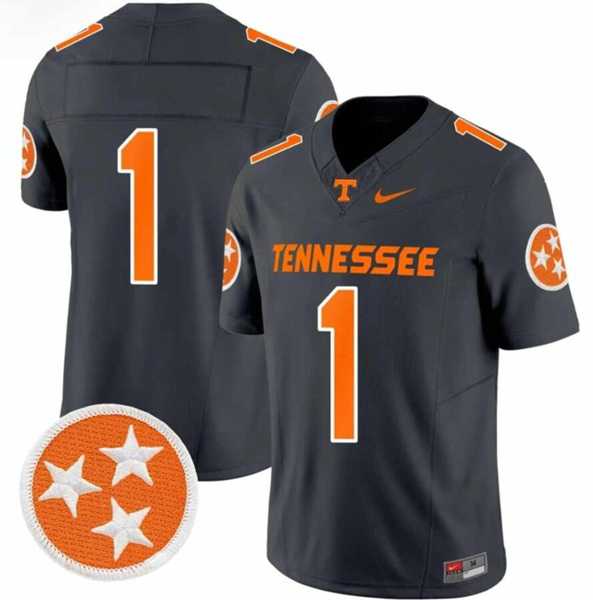 Mens Tennessee Volunteers #1 Charcoal F.U.S.E. Stitched Jersey Dzhi